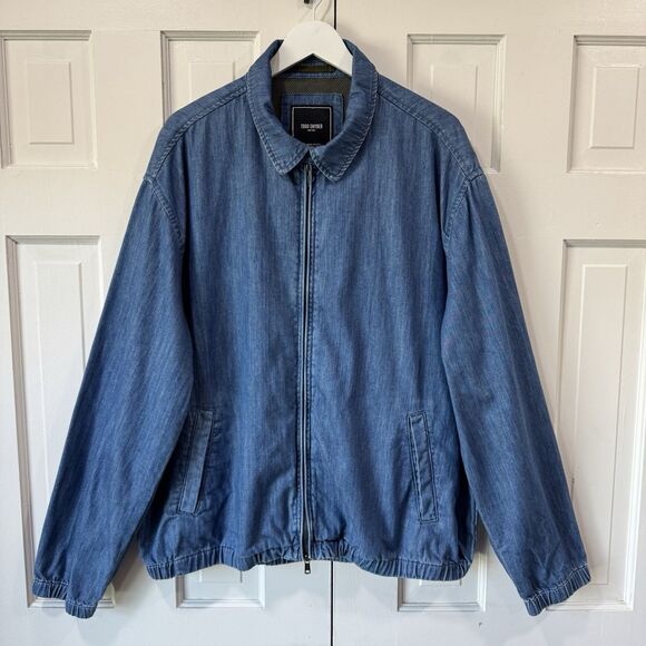 Todd Snyder Easy Going Release Denim Club Jacket Men’s XXL Zipper Bomber Blue - Picture 2 of 15